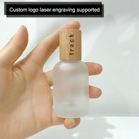 Flacon de parfum en verre rond avec bouchon en bois, cylindre en bois, 30 ml, 50 ml, 100 ml, vaporisateur de parfum