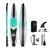 Planche de course SUP gonflable à grande vitesse, double couche, à point de goutte, de 14 pi