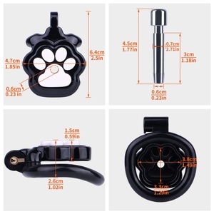 <b>Cat</b> Claw Resin Chastity Cage with Elastic Belt Lightweight Cock Cage with 4 Size <b>Rings</b> and Invisible Lock for Man Penis Exercise - Product Image 6