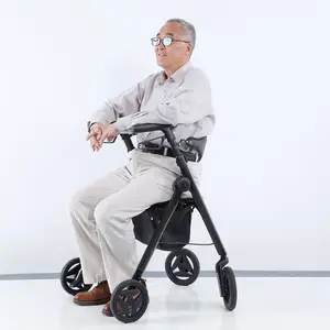 lightweight scooter small wheelchair elderly folding 4 wheel manual rollator