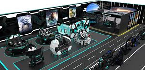 Machine de jeu de tir à la réalité virtuelle 9D pour usage domestique, scolaire et commercial - Simulateur Gatling en fibre de verre et simulateur de cinéma VR de guerre avec armes - Product Image 6