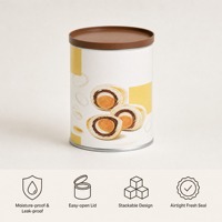 Tube en carton alimentaire rond avec couvercle en aluminium facile à décoller, emballage hermétique pour biscuits et chips