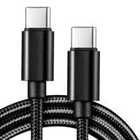 Cargador Rápido USB C PD 3A 60W, Cable de Carga y Datos USB Tipo C con Cubierta de Nailon y Aleación de Aluminio para Teléfonos (12 Meses de Garantía)