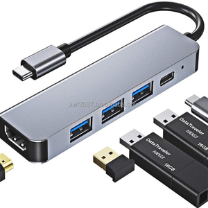 <strong>USB</strong> <strong>C</strong> PD <strong>Type</strong>-<strong>C</strong> Multifunction Hub Adapter with 4K for <strong>HDMI</strong> 5 PORTS 3.0 Interface Stock Product - Product Image 1
