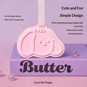 Pink Cute <b>Puppy</b> Gypsum Fragrance Hanging Wardrobe Aroma Patch Lasting Freshness Car Aroma Expansion Stone - Product Image 3