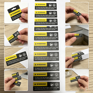 Custom-<b>printed</b> waterproof self-adhesive vinyl signs; polyester-based certified electrical stickers; approved industrial labels - Product Image 2