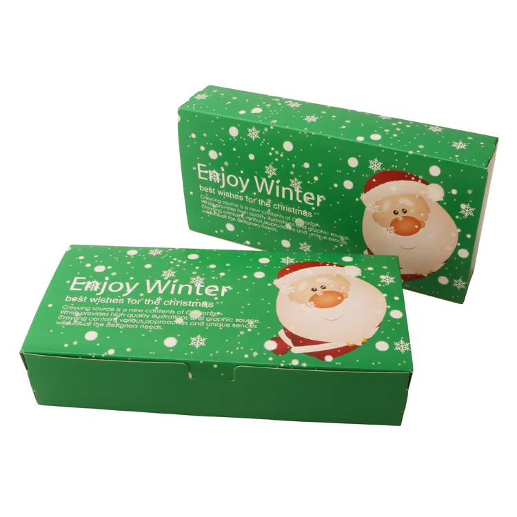 Boîtes d'emballage personnalisées pour pâtisserie, chocolat vert, bonbons, biscuits, pour cadeau de noël