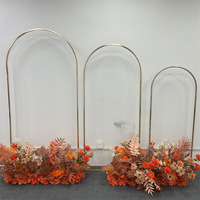 Cadre de toile de fond en fer forgé pour mariage chinois en extérieur avec porte fleurie, décoration de scène d'accueil, réutilisable et facile à assembler