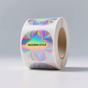 China Genuine Custom Small Hologram Adhesive Anti-Counterfeit Sticker <b>Roll</b> for Clothing and <b>Fruit</b> Use PET Material - Product Image 1
