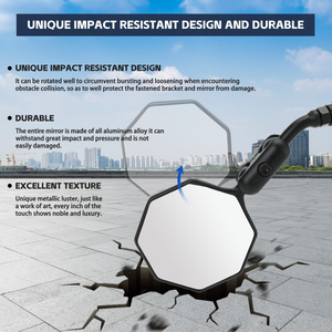 2 pièces en alliage d'aluminium HD 360 ° réglable <span class=keywords><strong>rétroviseur</strong></span> de vélo Anti-impact/Explosion/éblouissement guidon accessoires extérieurs - Product Image 6