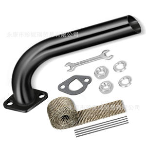 Tubo de escape de acero para Go-kart Predator 212cc CT200U MB200 con junta y tornillos para reparación de motocicletas todoterreno - Product Image 1