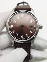 Ensemble complet de boîtier de montre en acier inoxydable vintage 40mm pour NH35/36 pour cadran 33.5mm-pas de logo