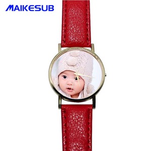 Logotipo personalizado versión coreana reloj con banda de cuero DIY foto Color gelatina estudiante ocio sublimación <span class=keywords><strong>objetos</strong></span> decorativos - Product Image 5