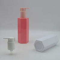 Bouteille distributrice de lotion polygonale en PET de 150ml et 200ml, bouteille vide pour lotion corporelle, bouteille pour crème pour les mains, bouteille pompe pour gel douche