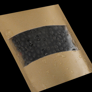 Logo White Brown Kraft Paper Bag Laminated Resealable Heat Sealing Bags to Pack Food Self Sealing Nut Stand up <b>Pouch</b> with Window - Product Image 5