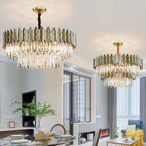 Lustres décoratifs d'intérieur en cristal clair de luxe à LED Lampes suspendues pour la maison Salle à manger Hôtel Télécommande centrale - Product Image 5