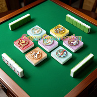 Tuiles de Mahjong en Acrylique Écologiques et Durables, Design Moderne en Relief d'Art Chinois, Ensemble Portable pour 4 Joueurs pour Jeu Traditionnel