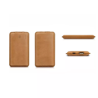M-Queen 8000mAh Slim Wallet Power Bank Chargeur portable rechargeable Interface d'entrée USB Étui en cuir pour batterie de téléphone