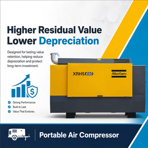 เครื่องอัดอากาศแบบสกรูเคลื่อนที่ Atlas Copco Xas 7-12 บาร์ ใช้เครื่องยนต์ดีเซล สำหรับเครื่องเจาะคอนกรีต - Product Image 3