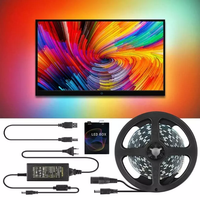 RGB IC WS2812 Strip LED USB Mimpi PC sinkronisasi kotak TV LED latar belakang PC 60LED/M Untuk Desktop