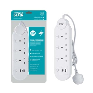 รางปลั๊กไฟวินนิ่งสตาร์ 6 ช่อง มาตรฐานอังกฤษ พร้อมพอร์ต USB คุณสมบัติความปลอดภัย - Product Image 5