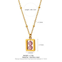 Collier tendance en acier inoxydable 316L inaltérable, plaqué or 14k 18k, avec pendentif carré rotatif et deux perles pour femme