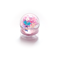 Porte-clés en résine de dessin animé en forme de boule de cristal, touches de clavier mécanique à axe unique, touches roses translucides, mignonnes et personnalisées