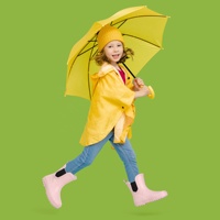 Sepatu Bot Hujan Anak YL-1745 Berkualitas Tinggi Anti Selip Warna Pink PVC Tahan Air untuk Anak-anak