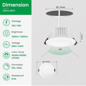 Faretto LED da Incasso Europeo 12W 3CCT SAA, Lampada per Casa, Hotel, Soggiorno, Camera da Letto, Illuminazione Commerciale Dimmerabile IP44 - Product Image 3
