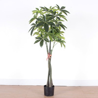 Nouveau modèle intérieur/extérieur décoration de jardin grand artificiel Pachira Macrocarpa arbre d'argent plante avec pot de ciment en plastique