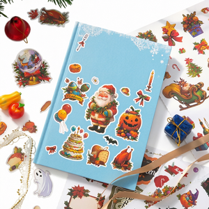 Christmas themed felt decorative <b>stickers</b> vintage stamp style designs suitable <b>for</b> mobile phones <b>laptops</b> scrapbooks envelopes - Product Image 1