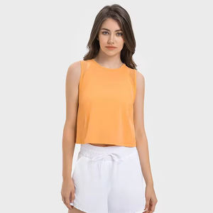 Completo Sportivo da <span class=keywords><strong>Donna</strong></span> Traspirante ad Asciugatura Rapida Elasticizzato Morbido Senza Cuciture Canotta e Maglietta per Corsa <span class=keywords><strong>Palestra</strong></span> Fitness Sport - Product Image 2