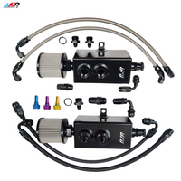 Réservoir de récupération d'huile en aluminium BJR Auto Parts avec filtre à air et robinet de vidange 1L, réservoir à déflecteurs pour voitures modifiées