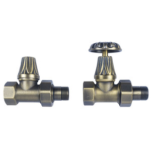 <span class=keywords><strong>Valvole</strong></span> per Radiatori in Ottone Massiccio, Ingresso e Uscita Diritte, Regolabili, Design Tradizionale per il Mercato UK - Product Image 1