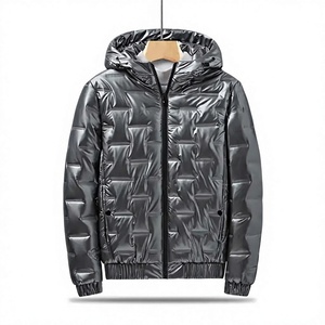 Blouson matelassé brillant personnalisé pour homme, coupe droite, col montant, design sur mesure, idéal pour l'extérieur - Product Image 5