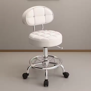 Silla <span class=keywords><strong>de</strong></span> Diseño Moderno con Altura Ajustable, Ruedas Giratorias y Respaldo para Salón <span class=keywords><strong>de</strong></span> Belleza, Barbería o Tienda <span class=keywords><strong>de</strong></span> Tatuajes, Hecha <span class=keywords><strong>de</strong></span> Metal - Product Image 1