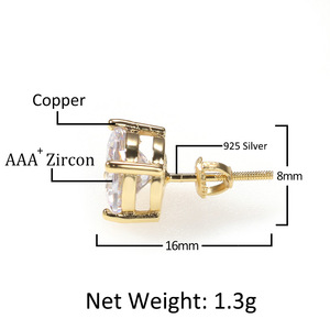 <span class=keywords><strong>Pendientes</strong></span> de Zirconia Redondos Grandes Clásicos, Listos para Venta al por Mayor para Niños - Product Image 2