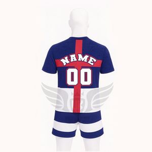 ชุดทีมฟุตบอลอังกฤษแบบกำหนดเอง ชุดแฟนบอลสีแดงน้ำเงิน เสื้อเจอร์ซีย์และกางเกงขาสั้น ชุดปี 2026 - Product Image 4