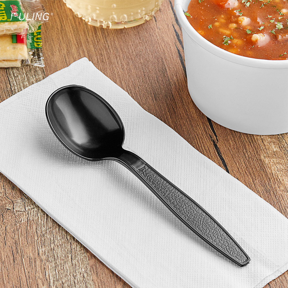 Fuling 250set/case Wholesale Restaurant Takeaway Disposable Knife Fork Spoon Plastic Cutlery Set | F