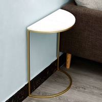 40X50cm Demi-Cercle Mur Etroit C Forme Moderne Simple Fer Art Chevet Canapé Table d'Appoint Table Basse