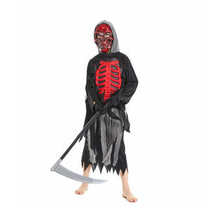 Cool noir <span class=keywords><strong>feu</strong></span> diable Robe enfant garçon <span class=keywords><strong>rouge</strong></span> crâne faucheuse Costume pour fête Halloween diable Costume avec accessoires - Product Image 1