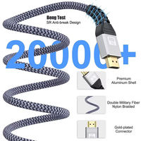 Kabel HDTV 2.1 Versi 8K 60Hz Male-Male Berlapis Emas dari Paduan Aluminium dengan Jalinan Nilon untuk Laptop PC TV Monitor Proyektor (Hotsale)