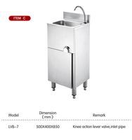 Station de lavage des mains mains libres en acier inoxydable 304, lavabo de cuisine autonome