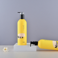 Bouteille de shampooing ronde en plastique vide avec bouchon à vis, personnalisable en usine, en promotion
