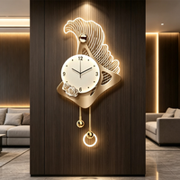 Jam Dinding Kuarsa Mewah Berbentuk Gelombang dengan Lampu LED - Desain Still Life Modern, Tanpa Suara, Dioperasikan dengan Baterai untuk Ruang Tamu