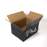 Boîte noire personnalisée, boîte mobile noire, boîte d'expédition noire, boîte de rangement noire, toute noire avec boîte logo