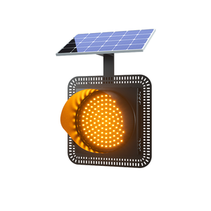 Produit d'avertissement de trafic à énergie solaire de feux de circulation LED jaunes de 300mm de qualité supérieure avec fonction clignotante pour la sécurité routière - Product Image 2