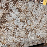 Dalles de granit naturel verni tropical Paia Stone importées du Brésil, polies, pour revêtement mural extérieur, carreaux de luxe dorés pour cuisine