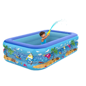 <span class=keywords><strong>Piscine</strong></span> gonflable rectangulaire familiale bleue à trois anneaux de 260 cm, prix d'usine - Product Image 4