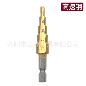 Juego de brocas escalonadas con vástago hexagonal, chapadas en titanio, 3-12, 4-12, 4-20 mm, para perforación de metal, acabado dorado - Product Image 4